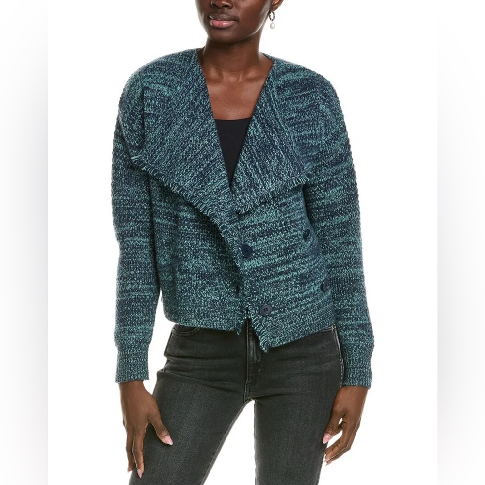 27 MILES***Women's Green/Blue Cashmere Sweater Cardigan***NEW $385